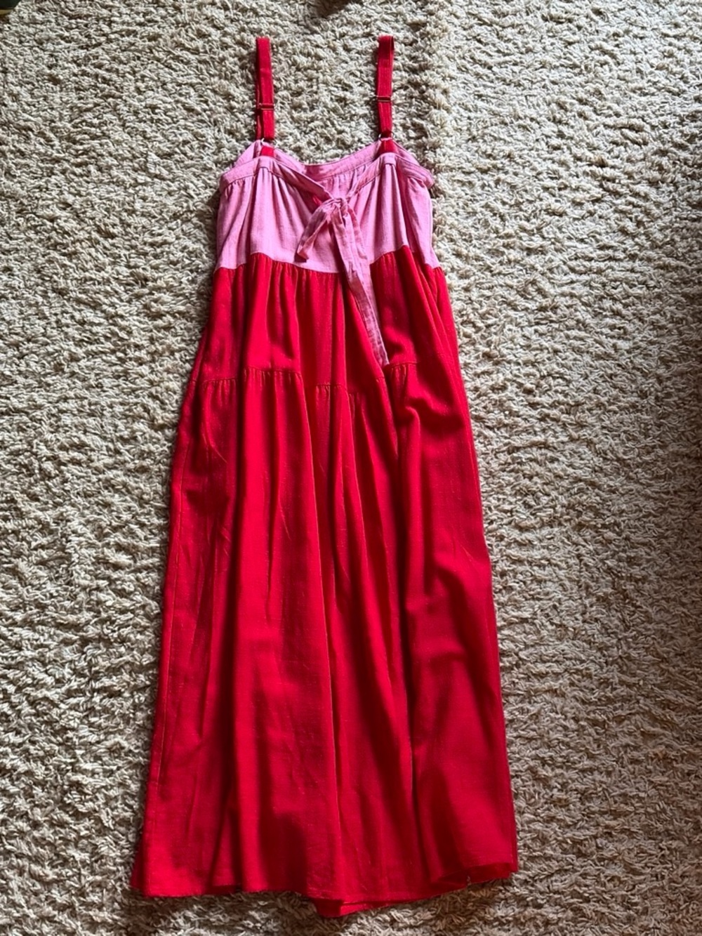Petal & Pup Pink and Red Colorblock Maxi Dress - Picture 3 of 3